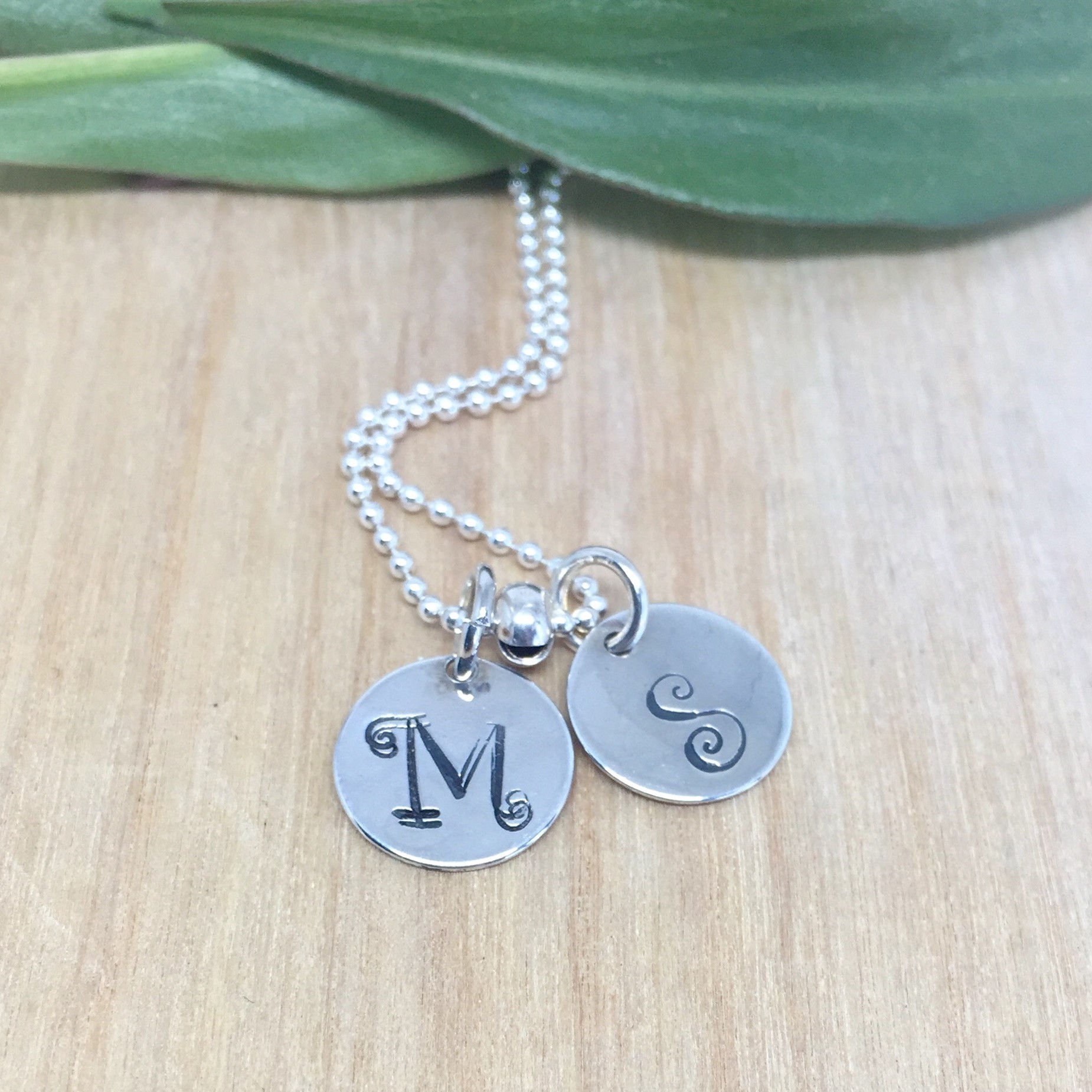 Personalized Sterling Silver Initial Charm Necklace