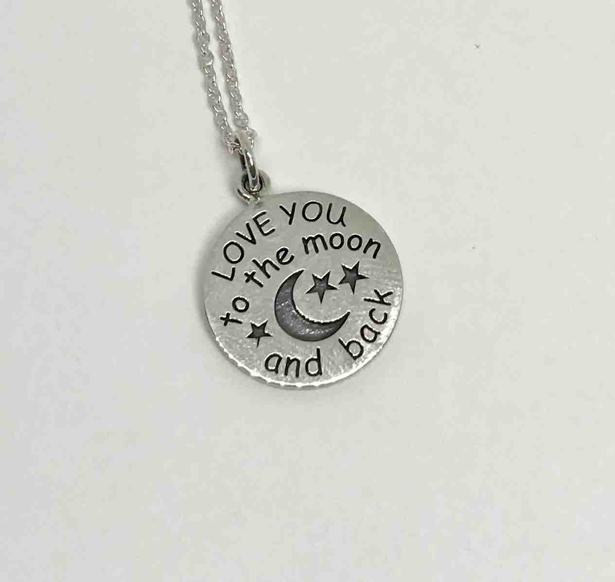 Love You To The Moon And Back Sterling Silver Necklace Fuession Jewelry