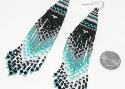 City to the Beach Ombre Fringe Woven Earrings sizing with dime.