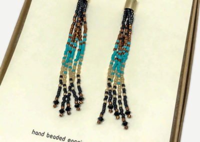 Regal Night Out Fringe Ombre Tassel Earrings in gift box.