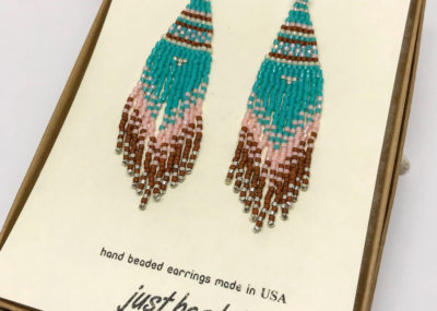 Southwestern Fringe Woven Ombre earrings in gift box