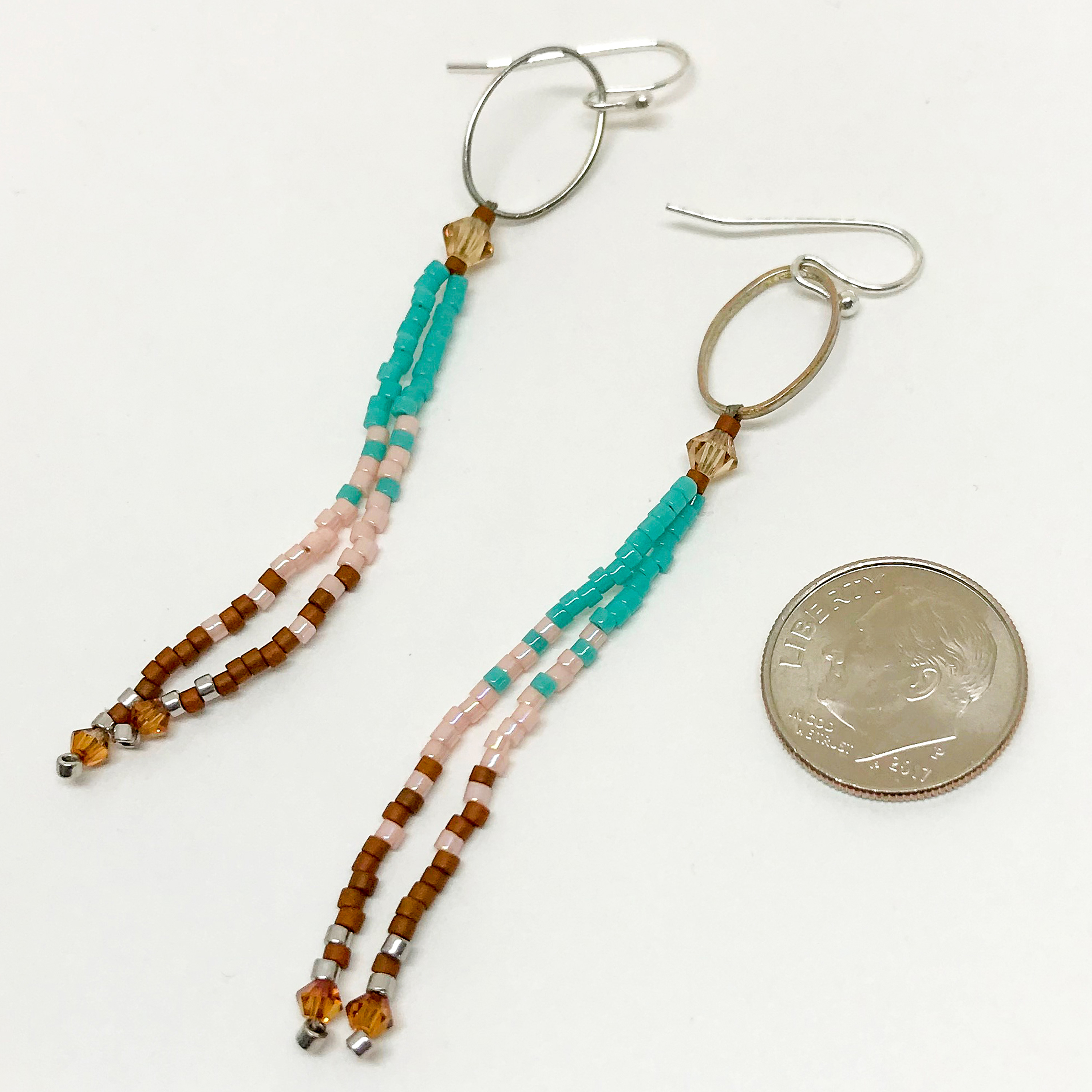 Long Bohemian Beaded Ombre Earrings, “Southwestern Fringe” Tassel Seed Bead  Fringe Earrings - Fuession Jewelry