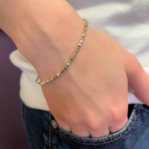 Delicate Bead Bracelet Stretch Beaded Delica Single Gold Fatigues Random