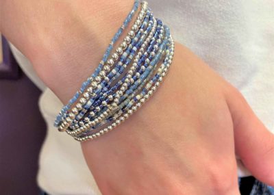 Delicate Beaded Bracelets Set of 10 Bracelet Delica Beads Winter Beach Sterling Set