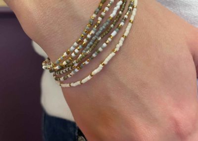 Delicate Beaded Bracelets Set of 7 Bracelet Delica Beads Gold Fatigues