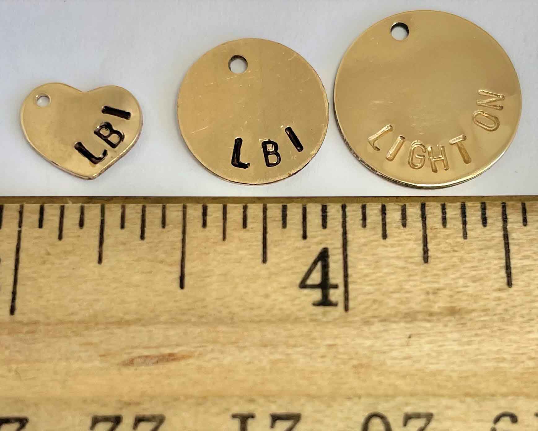 Custom Hand Stamped Disc ONLY/ Hand Stamp Gold Filled Charms Personalized  to your Specifications